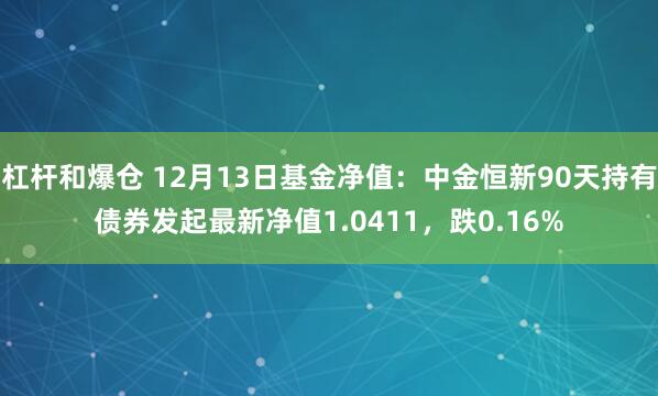杠杆和爆仓 12月13日基金净值：中金恒新90天持有债券发起最新净值1.0411，跌0.16%