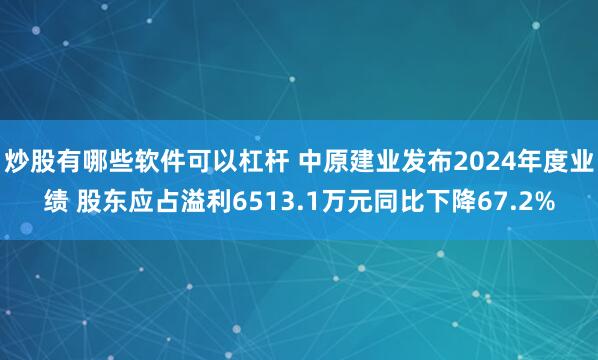炒股有哪些软件可以杠杆 中原建业发布2024年度业绩 股东应占溢利6513.1万元同比下降67.2%