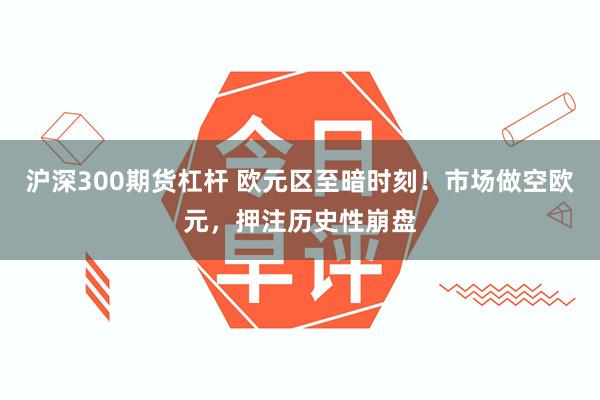 沪深300期货杠杆 欧元区至暗时刻!市场做空欧元,押注历史性崩盘
